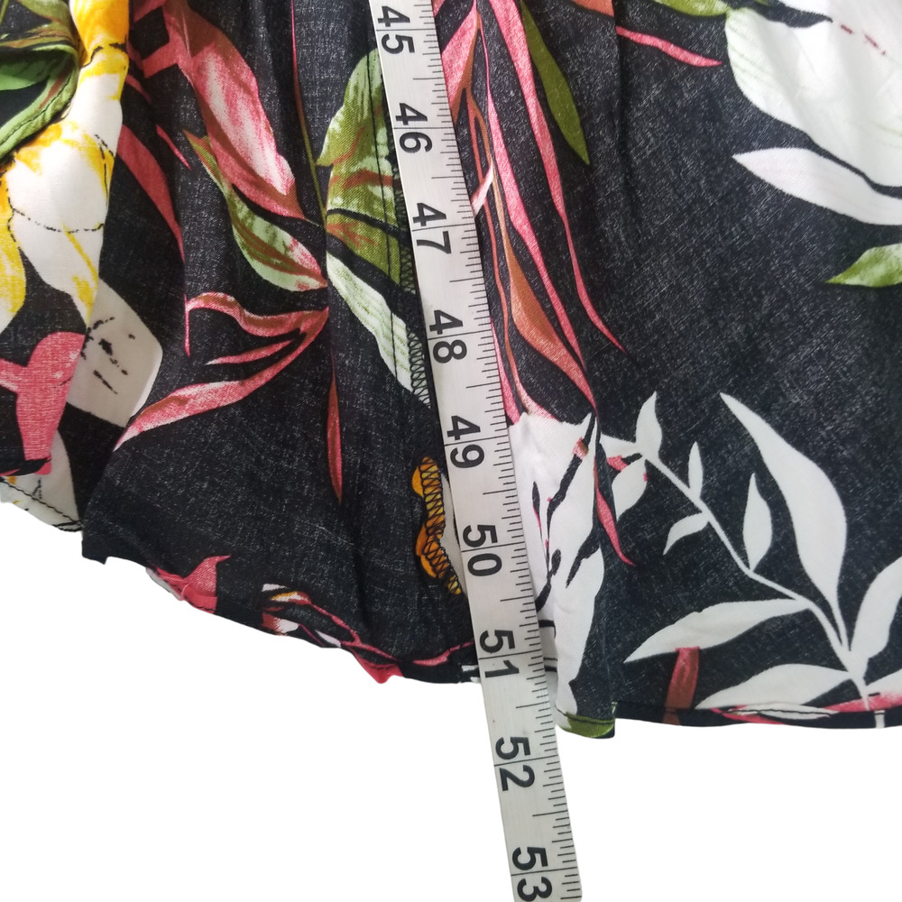 Lulus Women's Tropical Print Dress, Black, High-Low Maxi Dress Size M, New - Picture 12 of 12